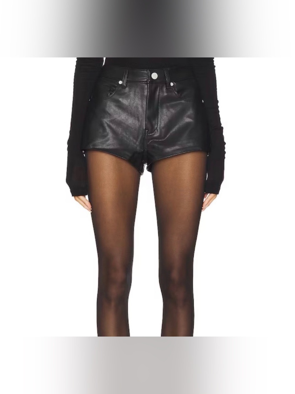 BlankNYC Black Faux Leather High-Waisted Shorts – Size 26